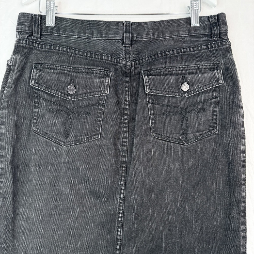Lauren Jeans Co Ralph Lauren Denim Skirt Women's SZ-8 Black Stretch Cotton - Picture 10 of 15